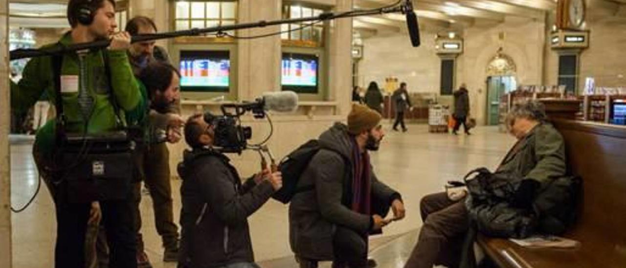 Rodaje del corto The Walker en la estación Grand Central de Nueva York.