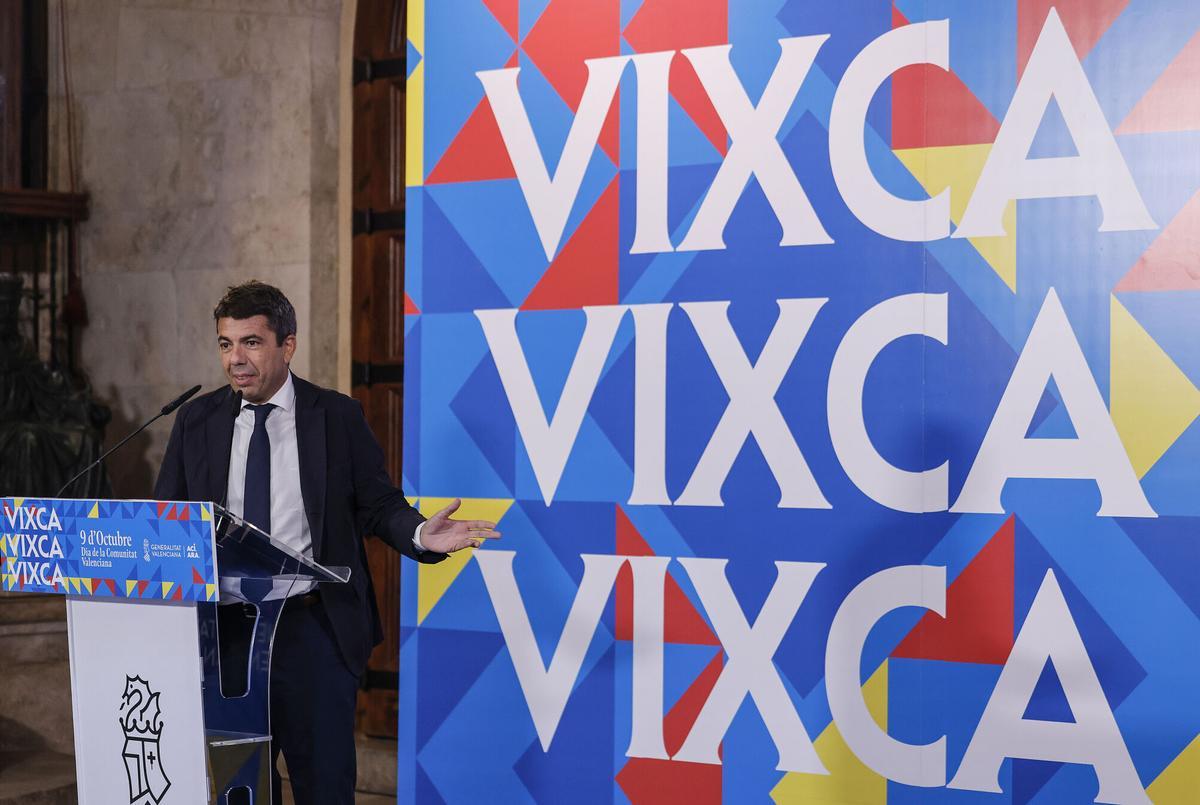 El president de la Generalitat valenciana, Carlos Mazón, presenta la campaña institucional con motivo del 9 d'Octubre, en el Palau de la Generalitat, a 1 de octubre de 2025, en Valencia, Comunidad Valenciana (España). La campaña con motivo del Día de la Comunidad Valenciana, tiene como objetivo celebrar y poner en valor la identidad, la historia y los valores compartidos de la sociedad valenciana en la festividad más importante de la autonomía. 01 OCTUBRE 2025;MAZÓN;9 DE OCTUBRE;CAMPAÑA Rober Solsona / Europa Press 01/10/2025. CARLOS MAZÓN;Rober Solsona
