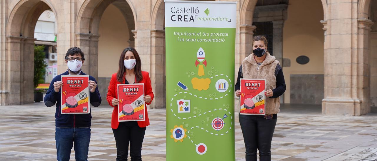 Presentación del proyecto, este lunes, en la plaza Mayor de Castelló.