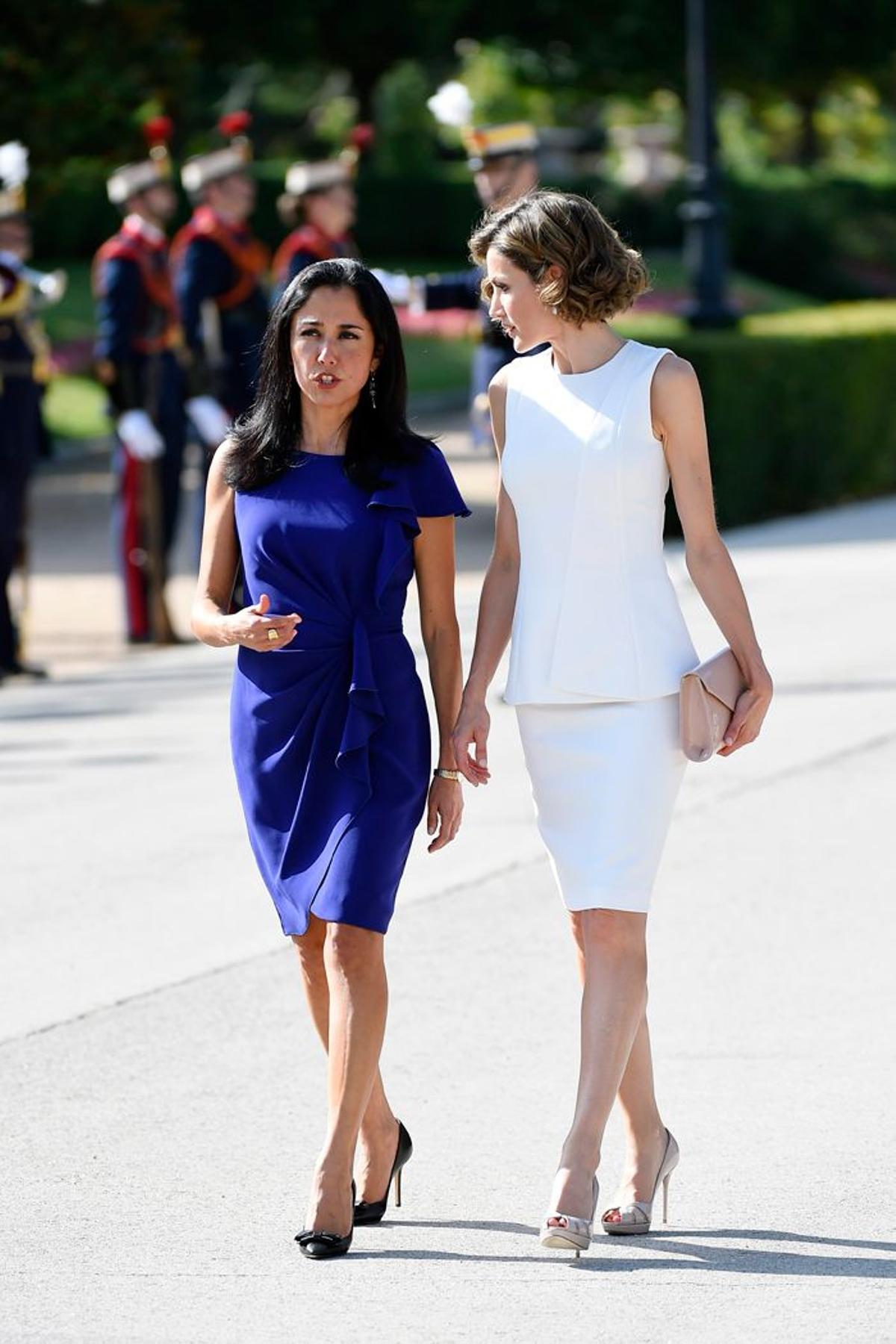 Letizia Ortiz, de Hugo Boss, con la primera dama de Perú