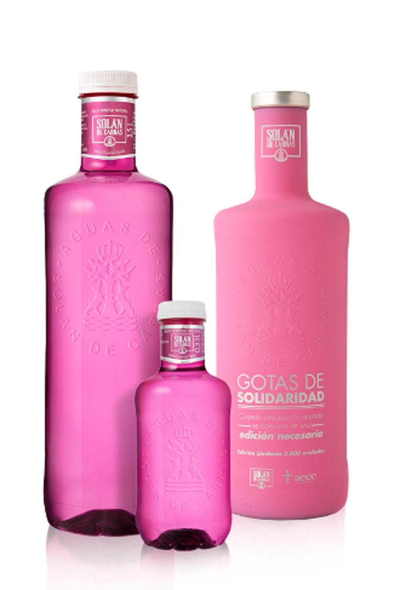 Botellas rosas de Solán de Cabras contra el cáncer de mama