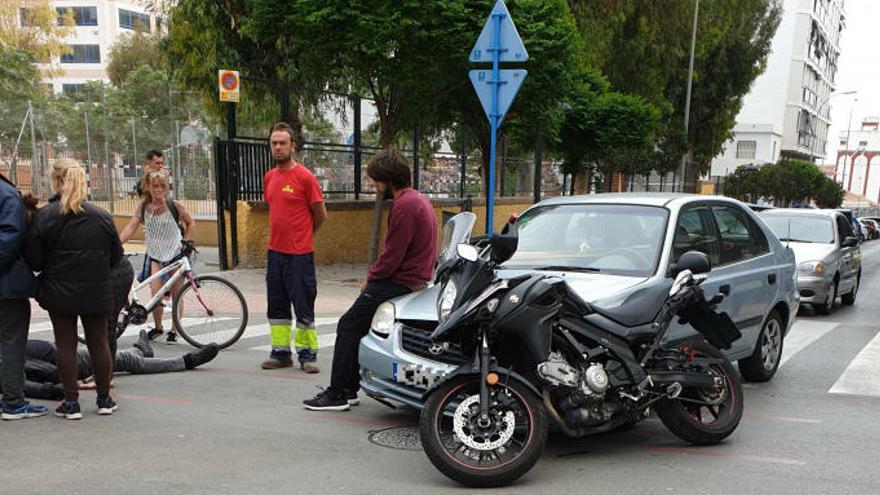 Instantes después del accidente de tráfico