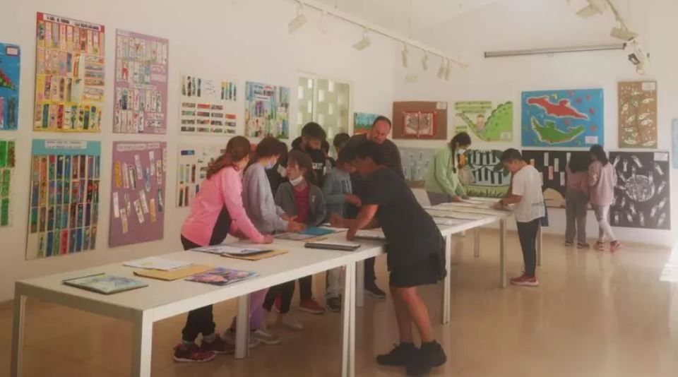 Un taller de puntos de libro en una imagen de archivo