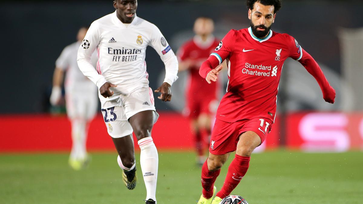 Mohamed Salah en un partido contra el Real Madrid.