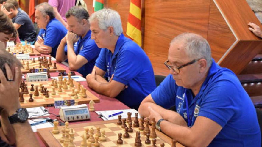 Formación del líder, Centro Goya, durante una de las fechas del campeonato.