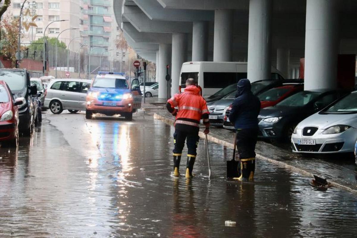 Lluvias torrenciales en Badalona este sábado
