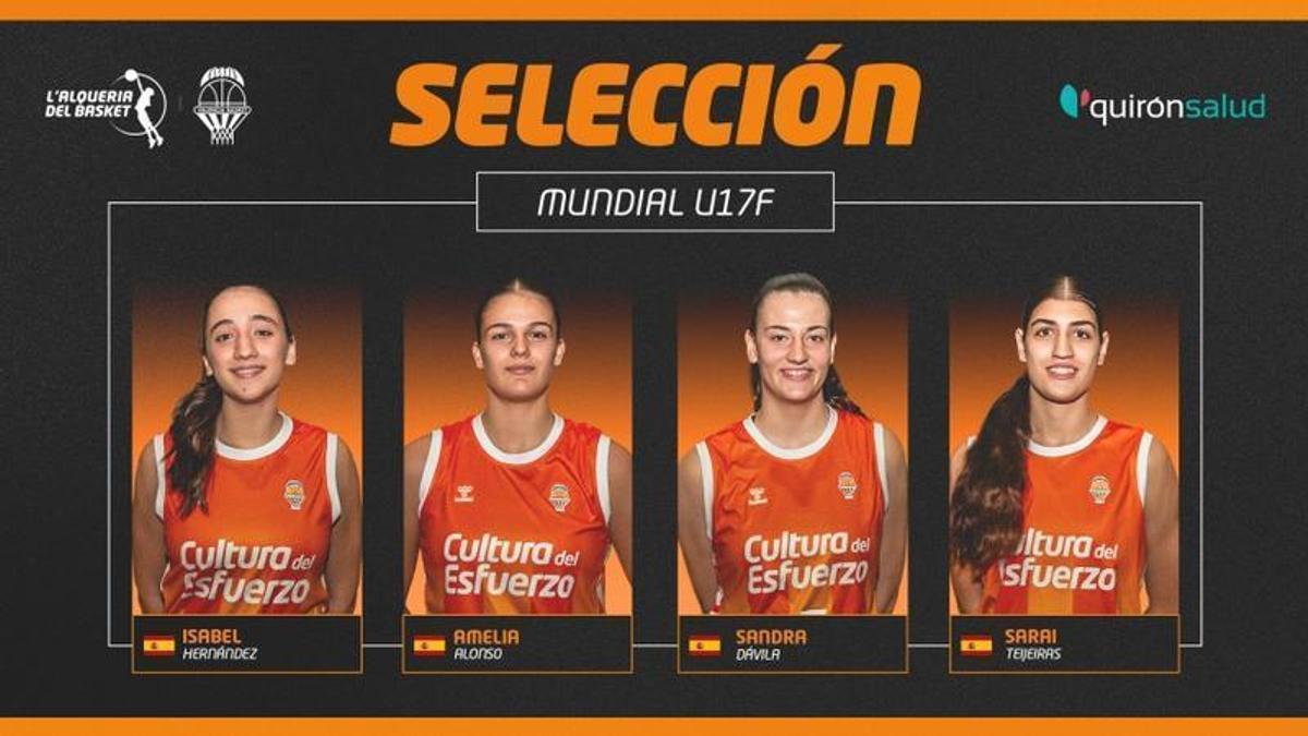 Isabel Hernández, Amelia Alonso, Sandra Dávila y Sarai Teijeira formarán parte de la selección española sub17