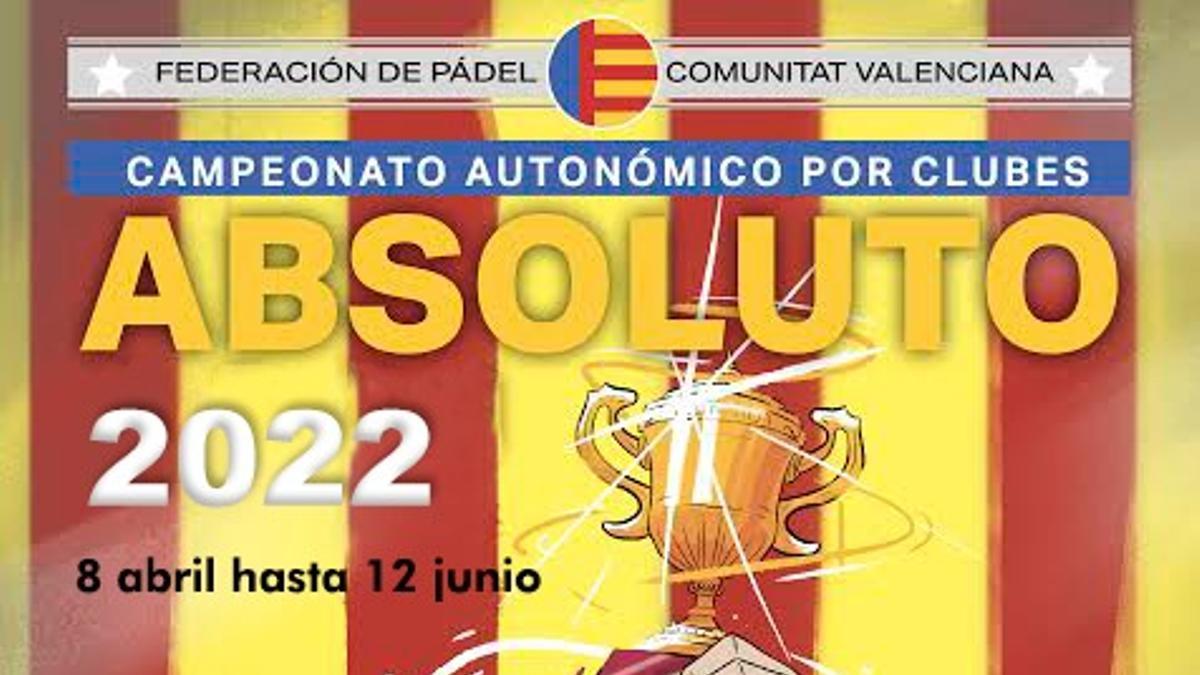 Cartel Campeonato Autonómico Absoluto por Clubes de Pádel.