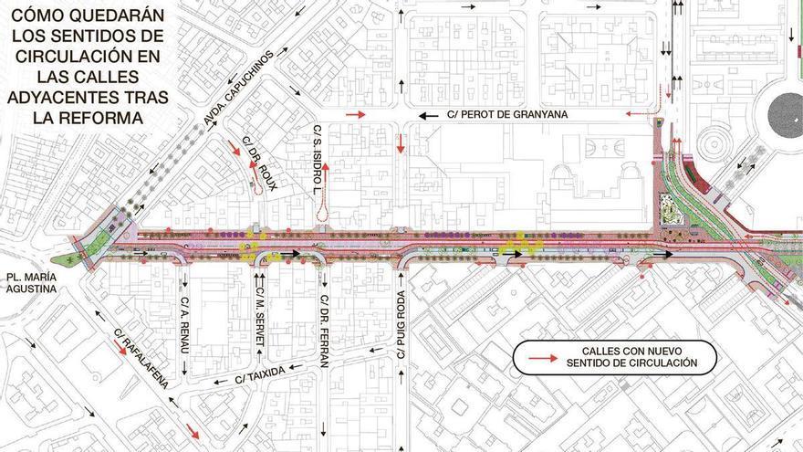 Cómo quedará la remodelación del tráfico por las obras de la avenida de Lledó de Castelló