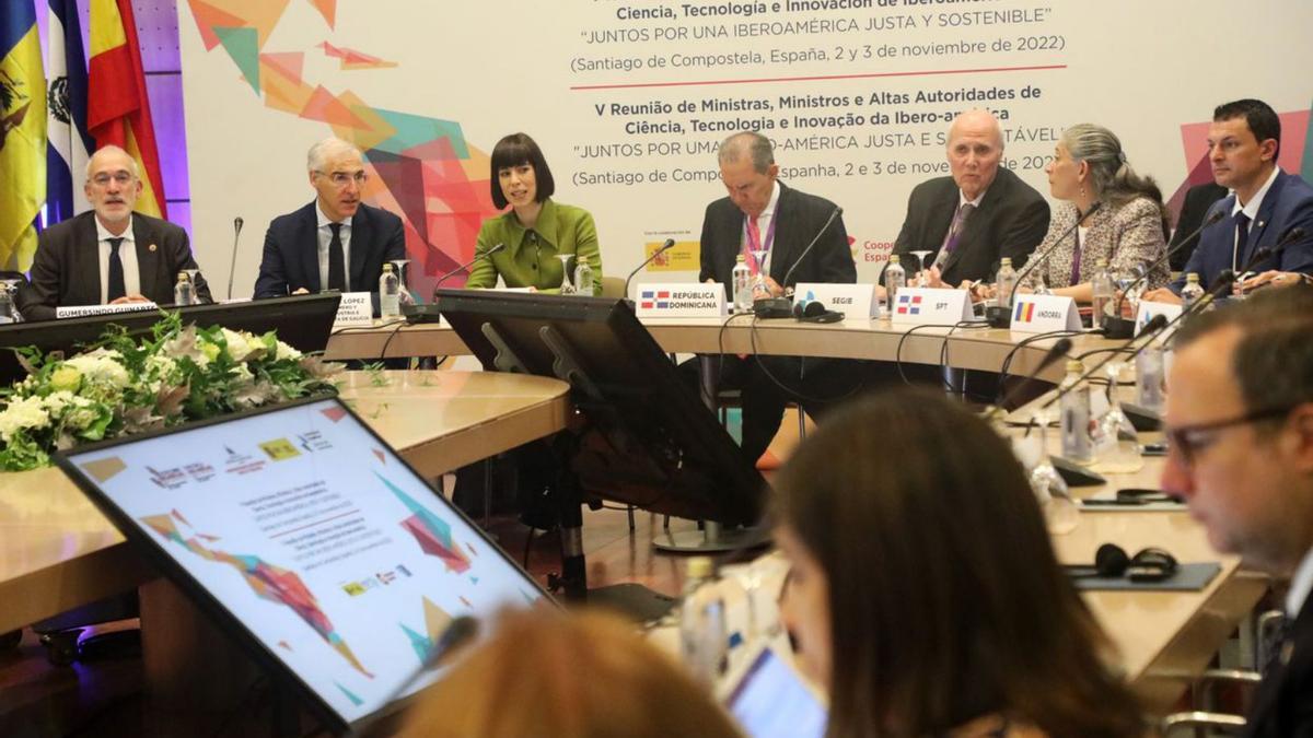 Cumbre iberoamericana de Ciencia, ayer, en Santiago.   | // XOÁN ÁLVAREZ