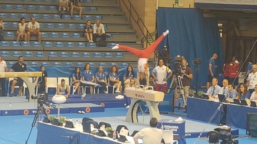 Néstor Abad, durante la competición de gimnasia rítmica.