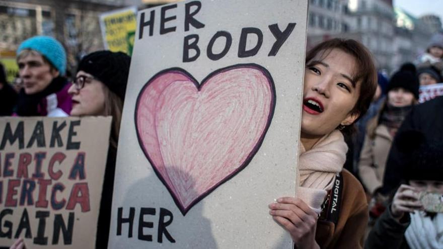 Una manifestant a Washington.