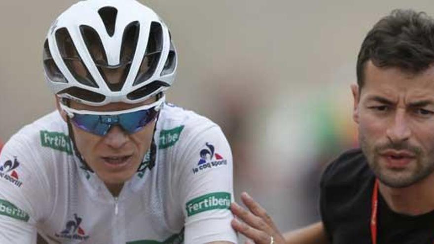 Froome, en su llegada a Formigal.