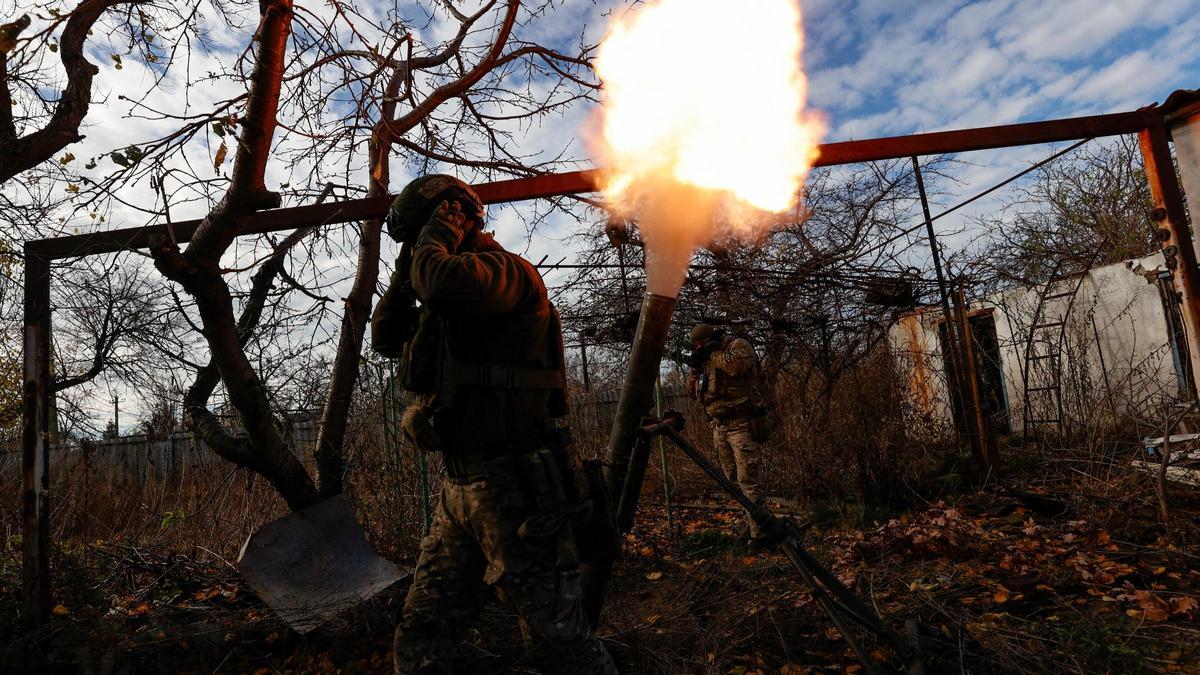 Tropas defensoras ucranianas en Avdiivka, en una imagen de mediados de noviembre.