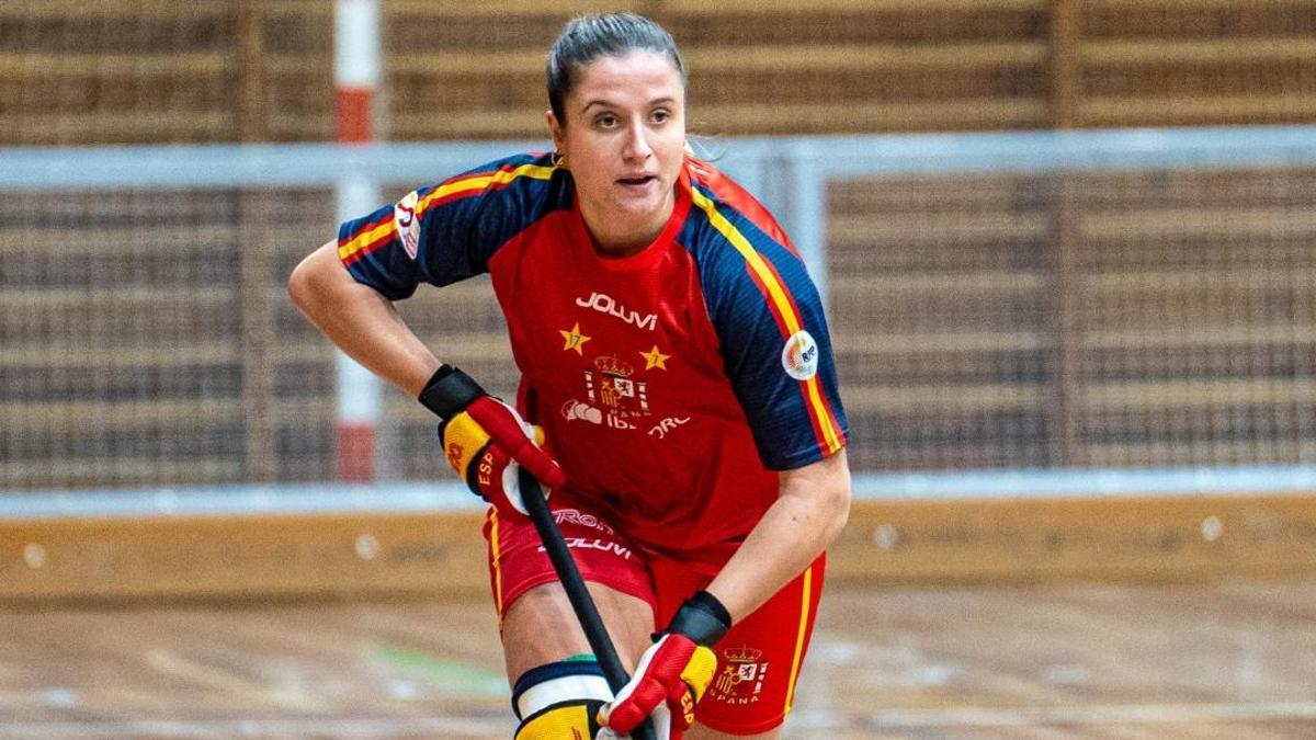 María Sanjurjo, en un partido de España.
