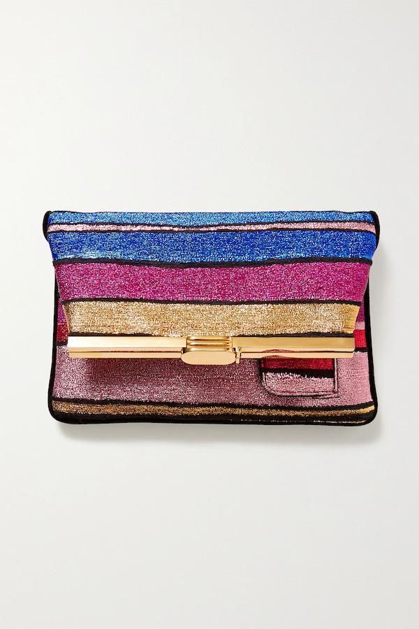 El bolso fiestero de rayas multicolor