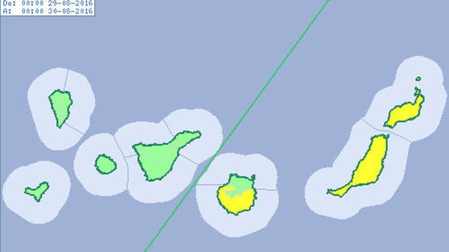 Aviso amarillo por máximas de hasta 36 grados en la provincia de Las Palmas