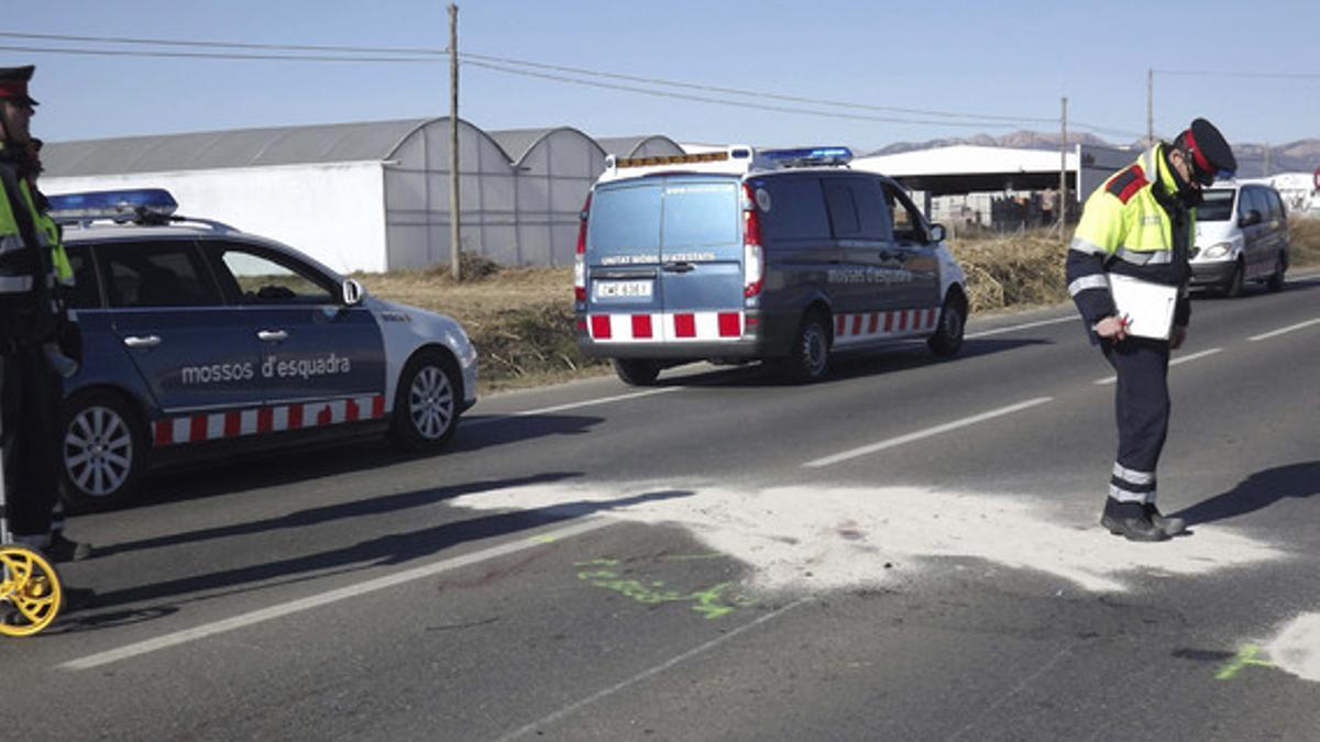 Lugar donde se produjo el accidente, en Vallfogona de Balaguer, en febrero del 2012.