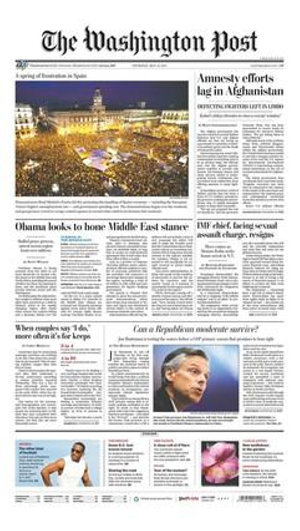 #AcampadaSol és portada del @washingtonpost. Enhorabona a tots. #DemocraciaRealYa #NoLesVotes #22M #GlobalCamp