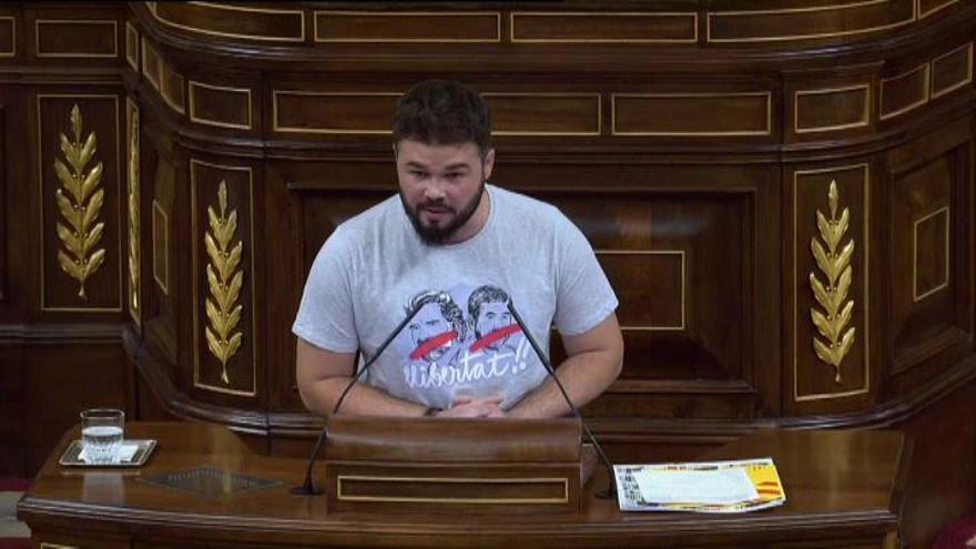 Rufián: "Los mismos que os mintieron con la Gürtel os están mintiendo en torno a Cataluña"