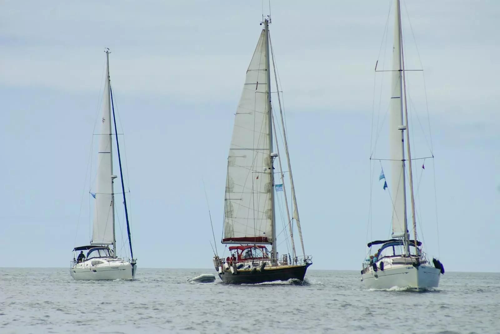 Veleros peregrinando pola ría de Muros-Noia.