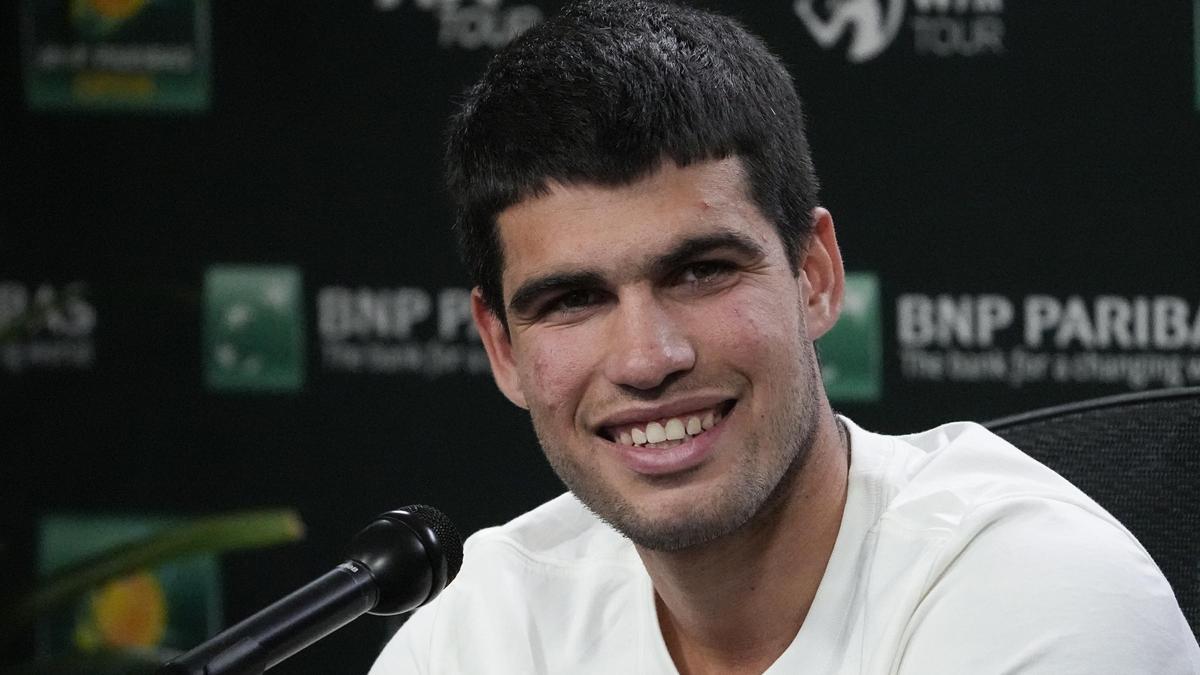 Carlos Alcaraz, en rueda de prensa en Indian Wells