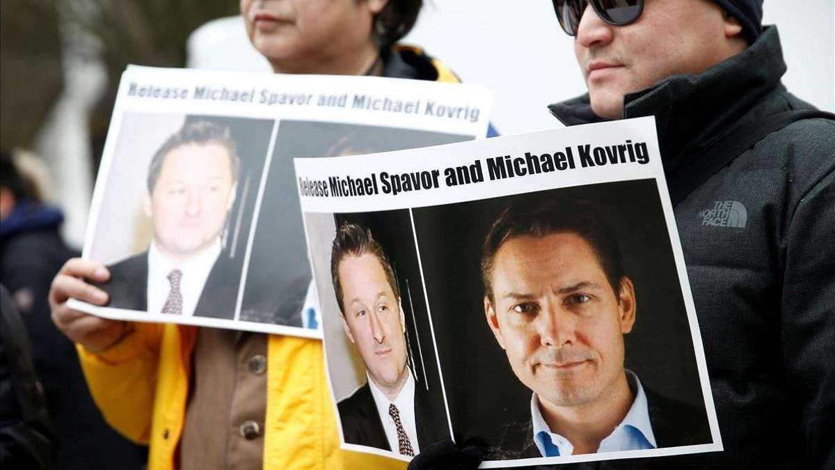 Manifestación en Vancouver para pedir la liberación de Spavor y Kovrig.