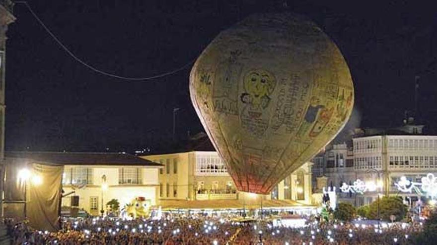 Lanzamiento del globo de Betanzos el pasado año.