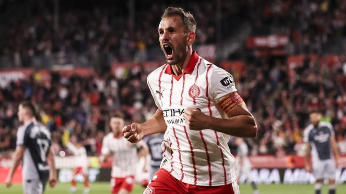 Stuani celebra el gol contra la Reial Societat a Montilivi de la temporada passada (1-1)