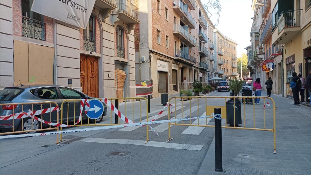 La zona dels fets, al carrer Monturiol.