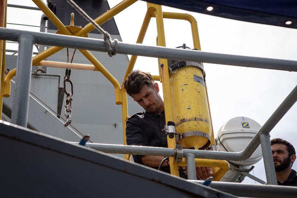 Demostración en Cartagena del nuevo robot de la Armada, el ROV ‘Leopard’