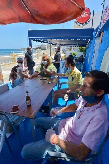 20-05-2020 TELDE. Terraza del restaurante La Gabarra, en la playa de Salinetas. Fotógrafo: ANDRES CRUZ  | 20/05/2020 | Fotógrafo: Andrés Cruz