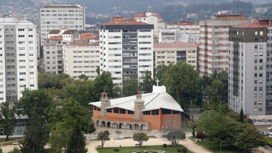 Vista del barrio de Campolongo desde el edificio administrativo de la Xunta.