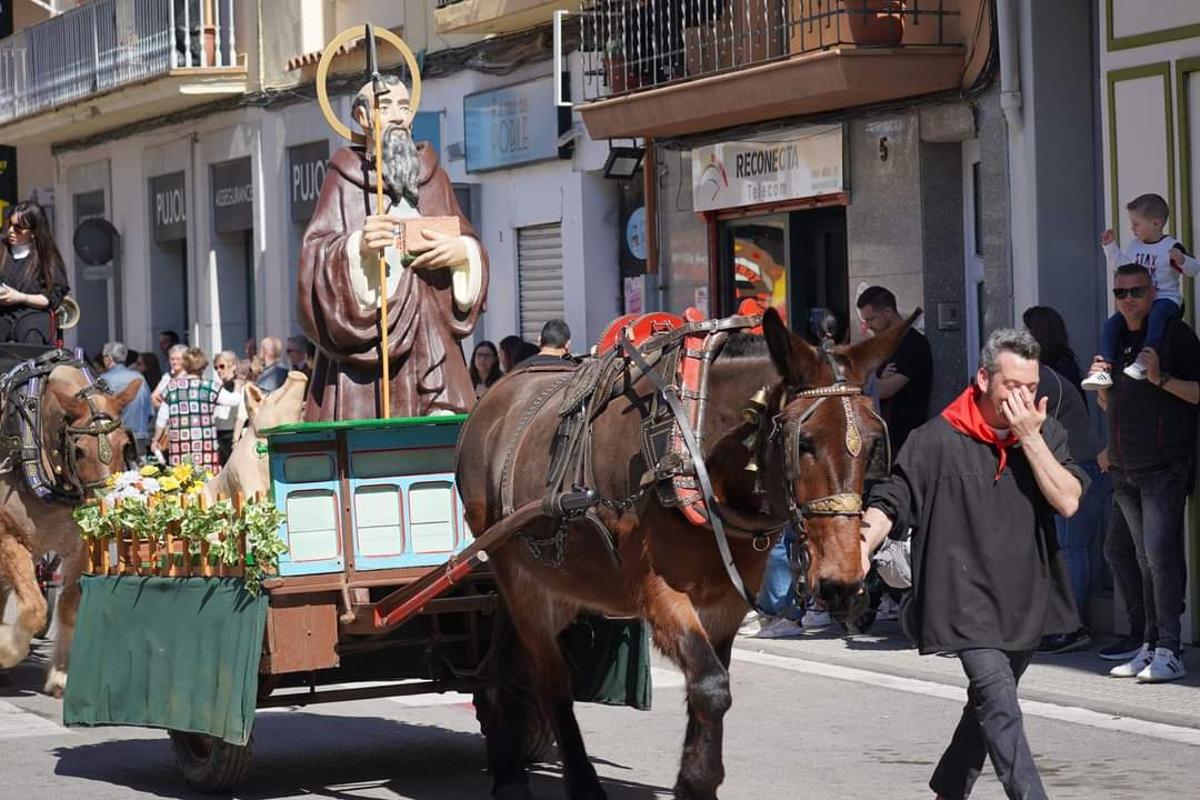 El carro amb la imatge de Sant Antoni, a l'edició de l'any passat