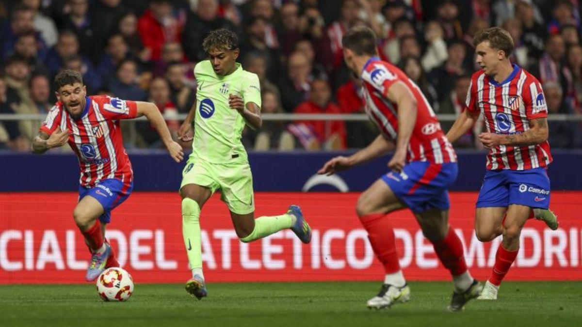 Lamine, en un partido contra el Atlético de Madrid