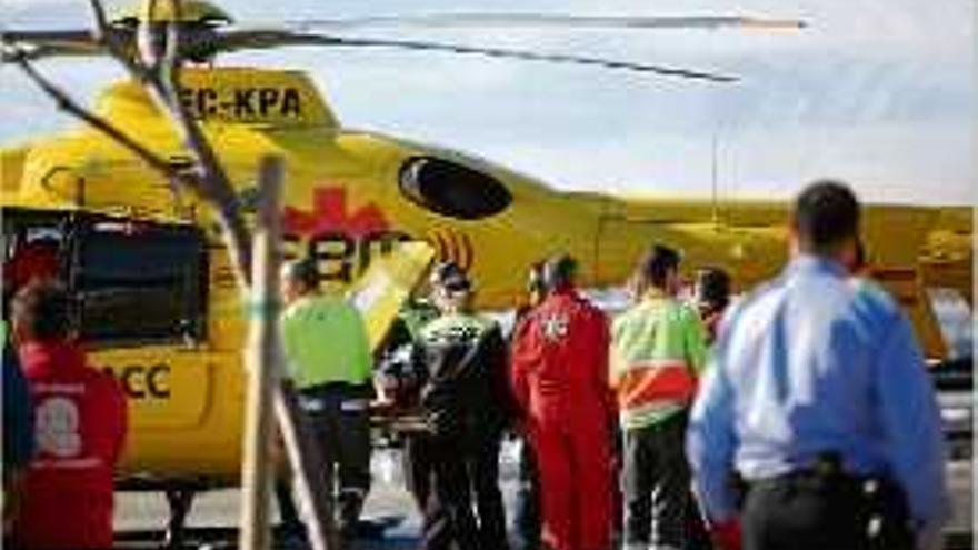 L&#039;helicòpter medicalitzat va traslladar el ferit cap a la Vall d&#039;Hebron.