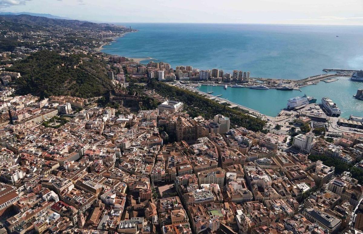 Una vista aérea de Málaga capital