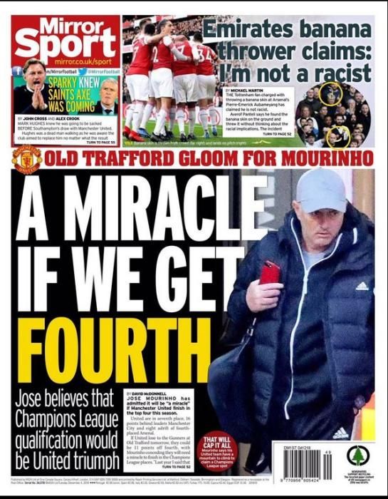 Portada MIRROR SPORT martes 4 de diciembre 2018