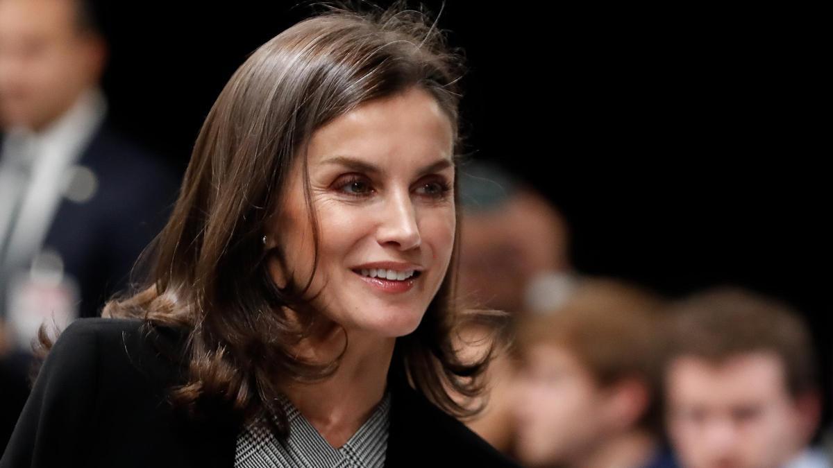 Primer plano de la reina Letizia en Ifema