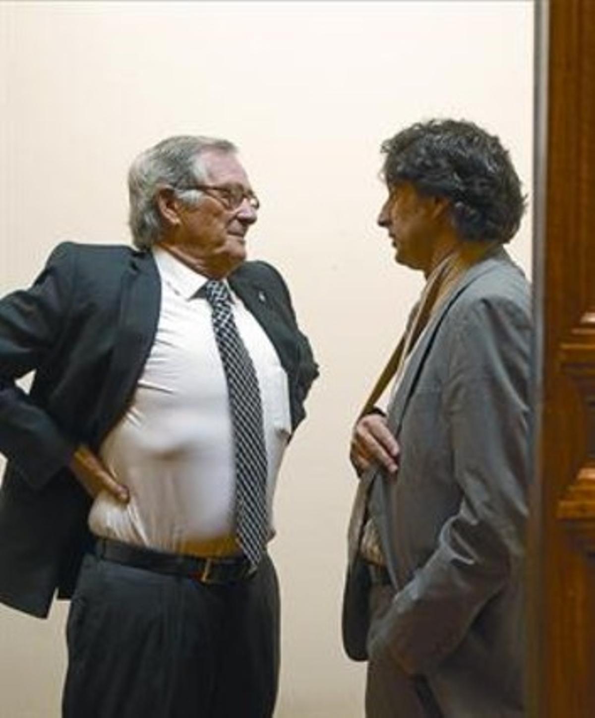 L’alcalde, Xavier Trias, i Jordi Portabella, líder municipal d’ERC. L’alcalde, Xavier Trias, i Jordi Portabella, líder municipal d’ERC.