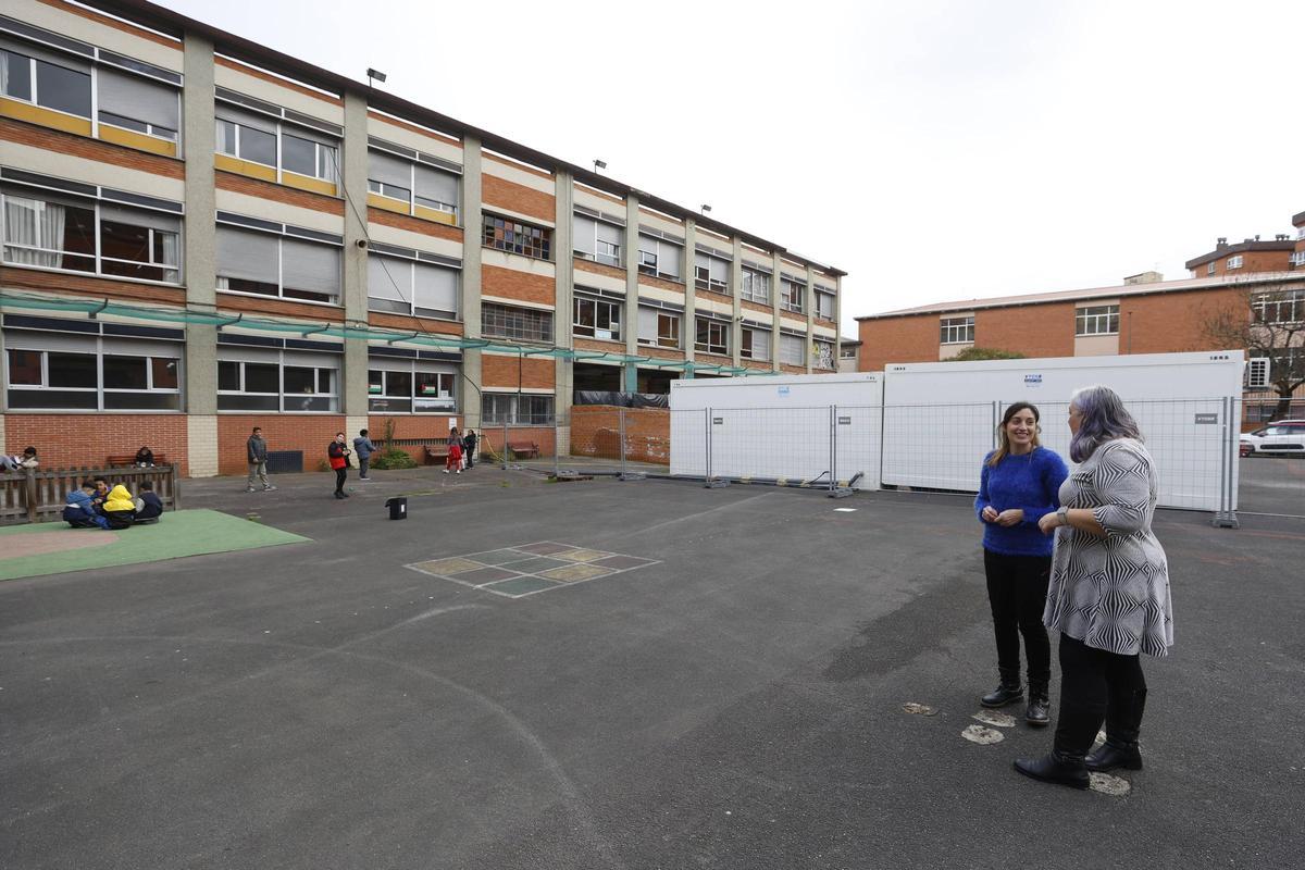 Así es el día a día en un colegio en obras: el Rey Pelayo de Gijón empieza a ver la luz al final del túnel dos años después del derrumbe (en imágenes)