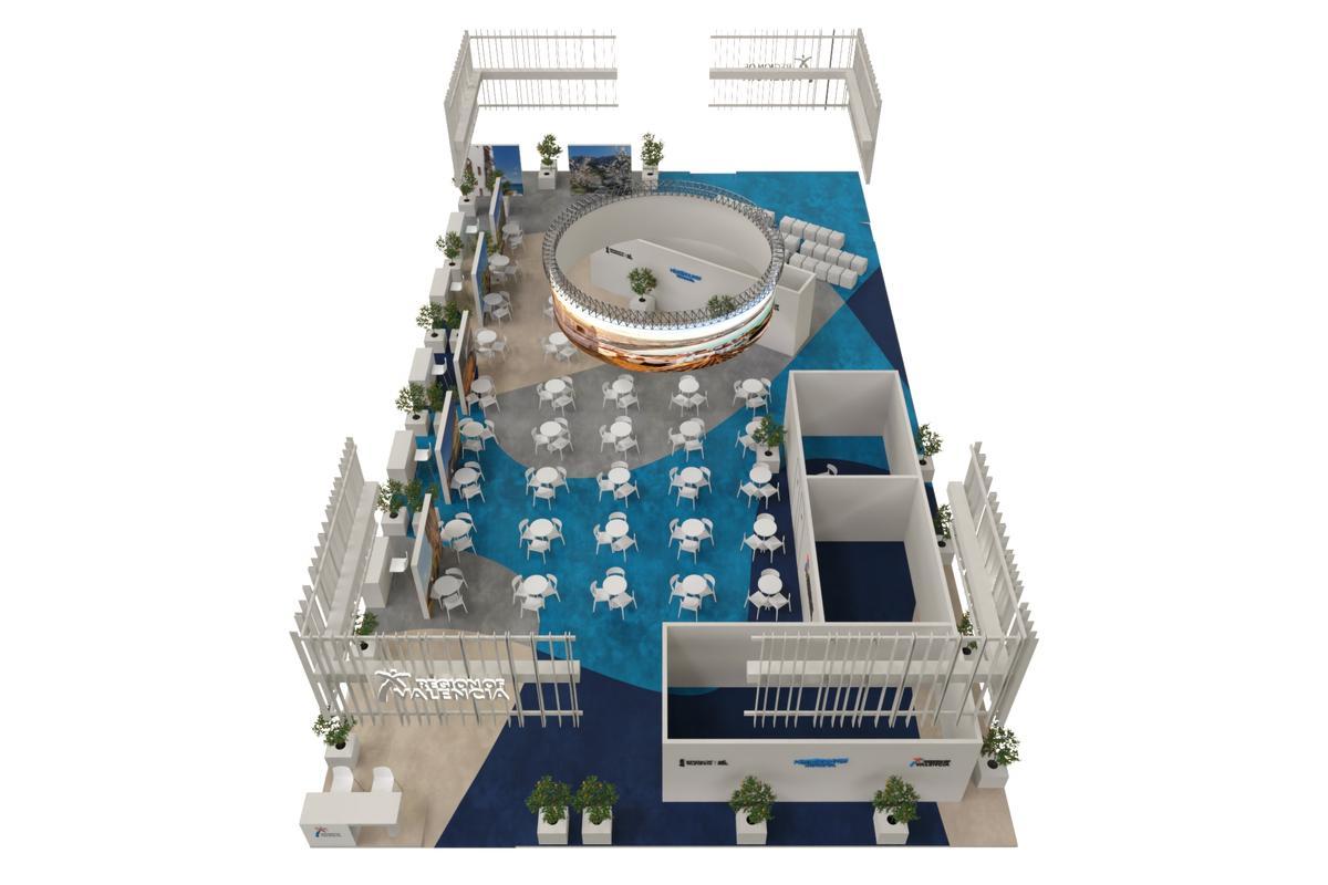 La recreación del estand de la Comunitat en la WTM.