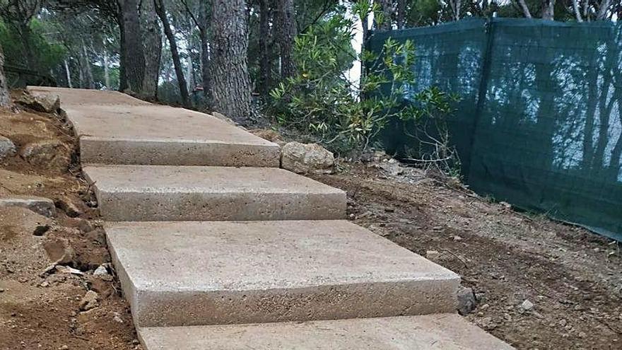 Part de les obres ja executades al camí de ronda