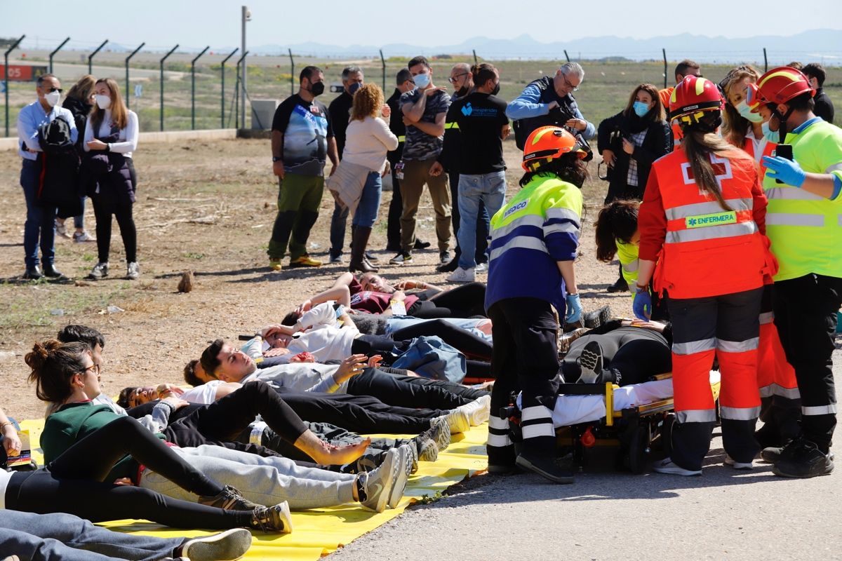 Así ha sido el simulacro de accidente aéreo en Murcia