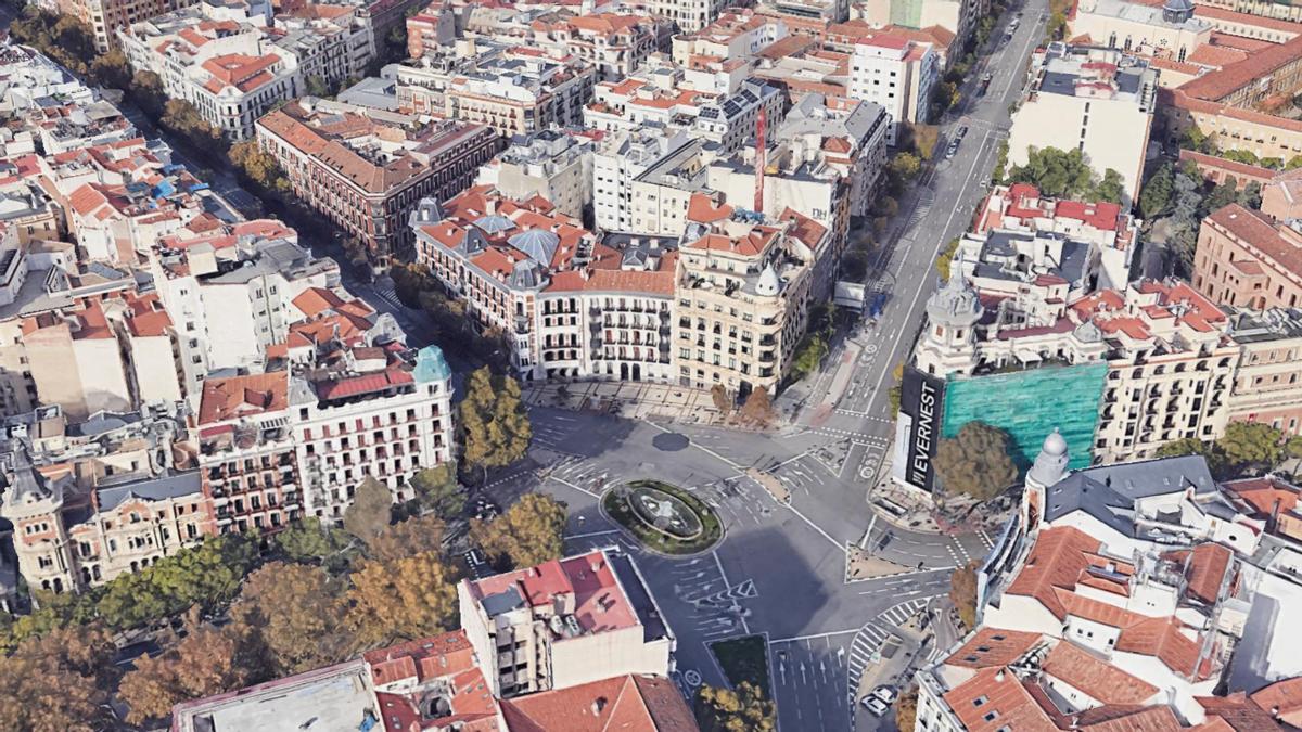 Imagen aérea de la plaza de Alonso Martínez