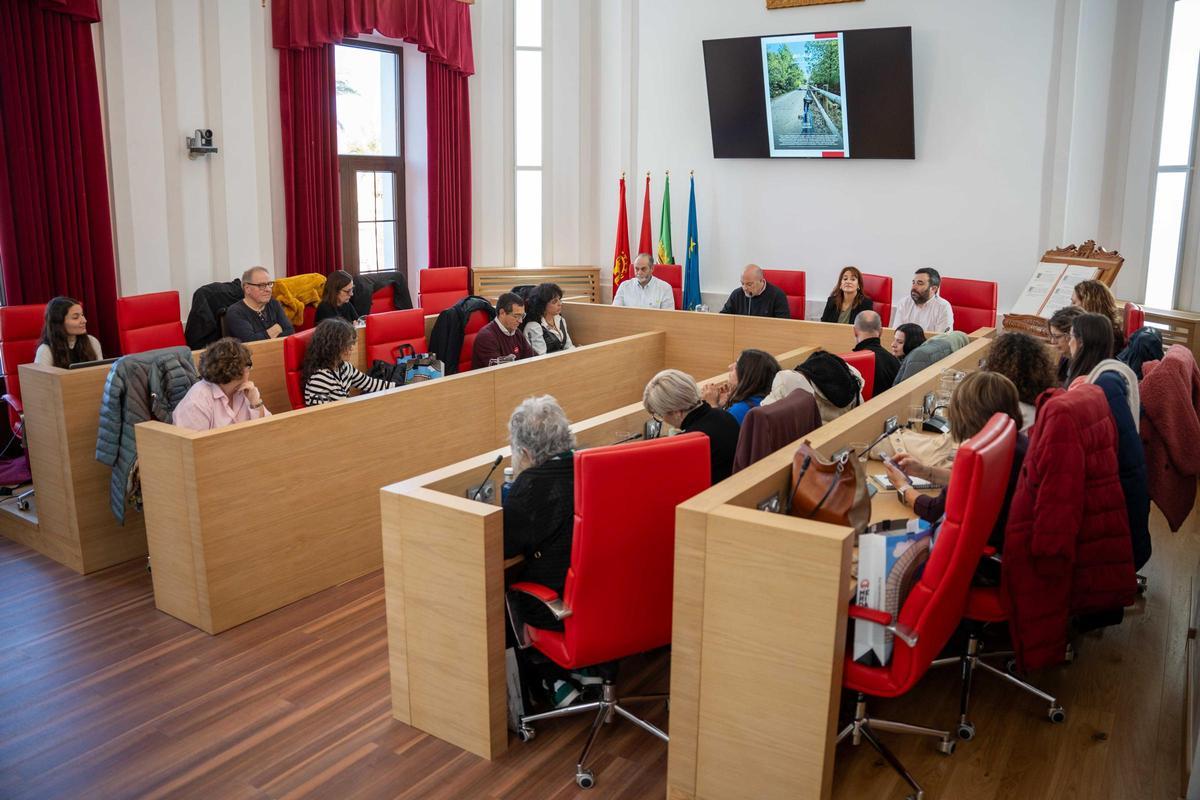 Reunión técnica de la Red Vía de la Plata, este viernes, en Mérida.