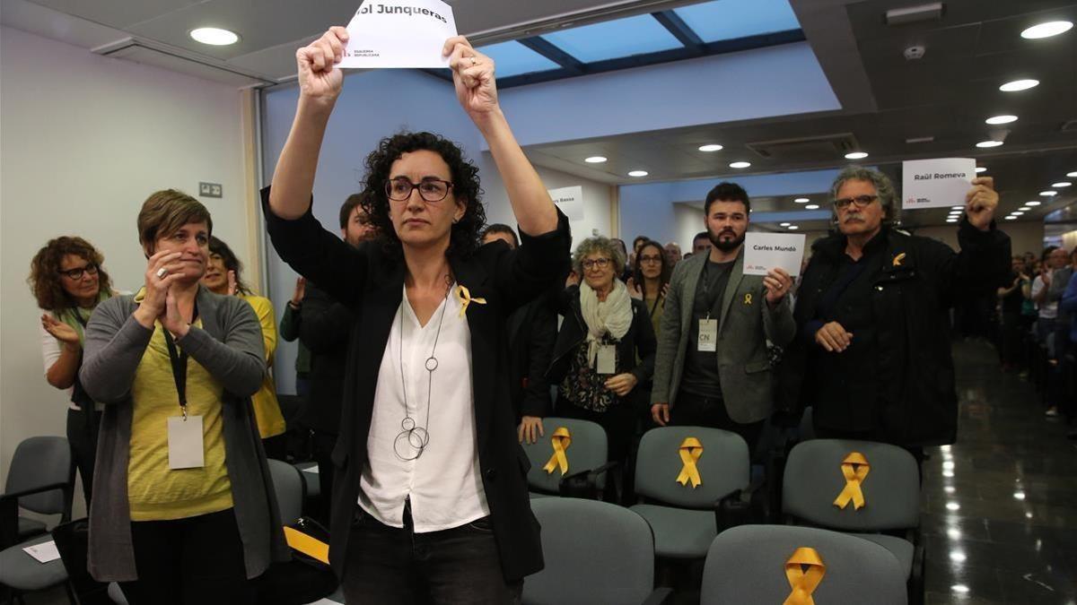 Marta Rovira en el Consell Nacional de Esquerra Republicana.