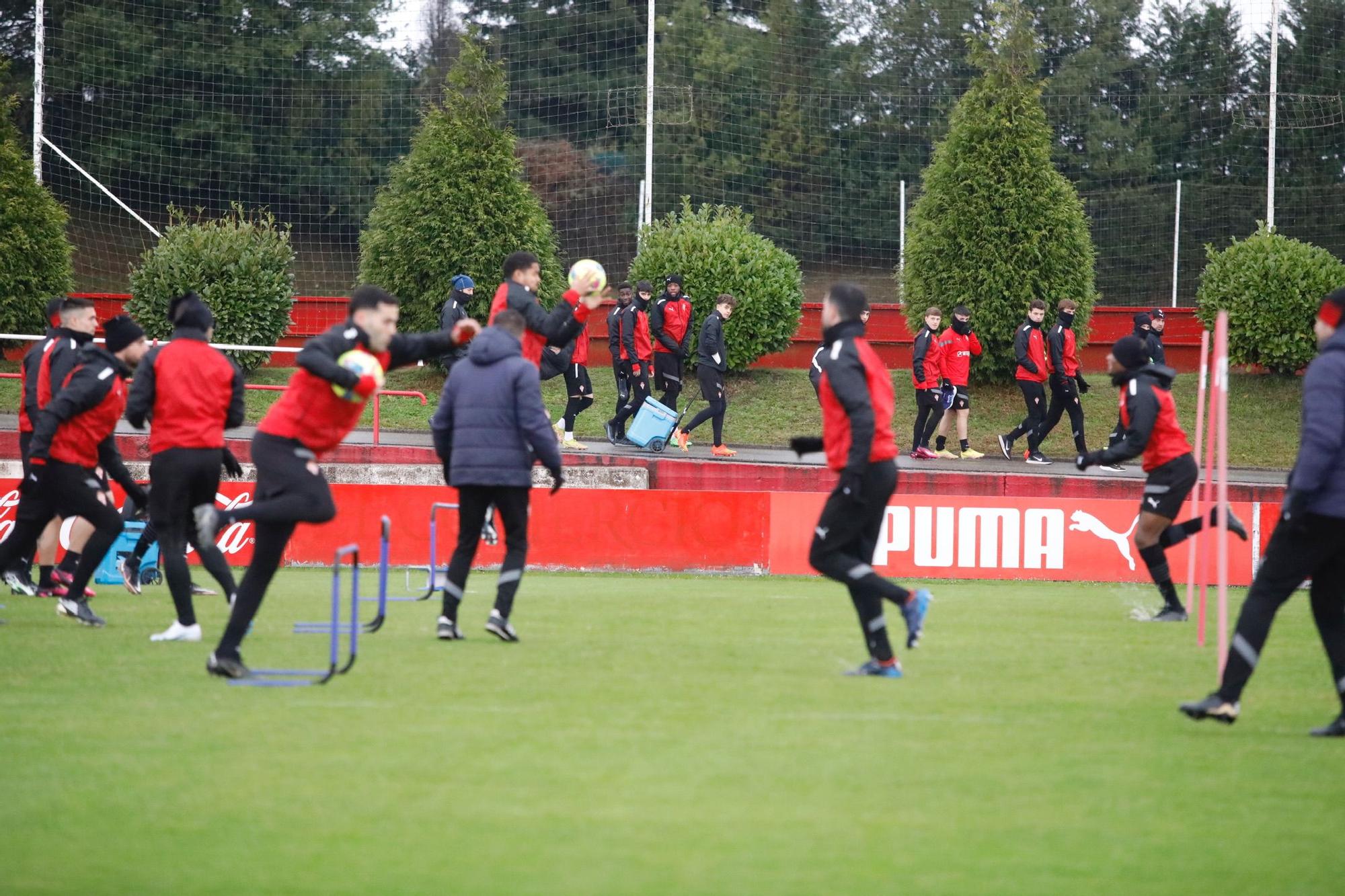 En imágenes: Entrenamiento del Sporting en Mareo