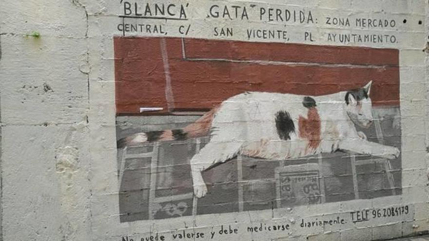 Mural pintado para buscar a «Blanca»