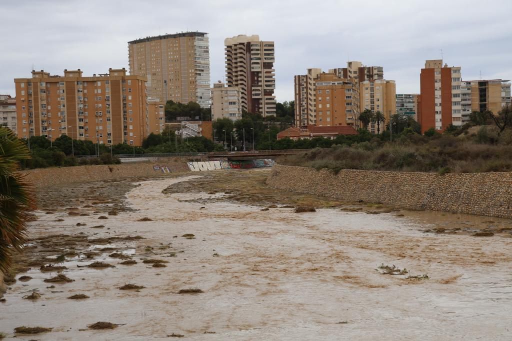 Efectos de la lluvia en la Albufereta y el barranco de Alicante